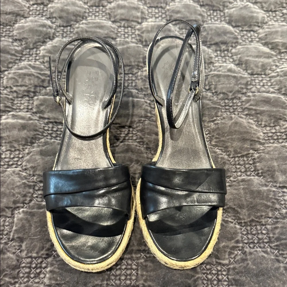 Franco Sarto Black Espadrille Sandals 8.5